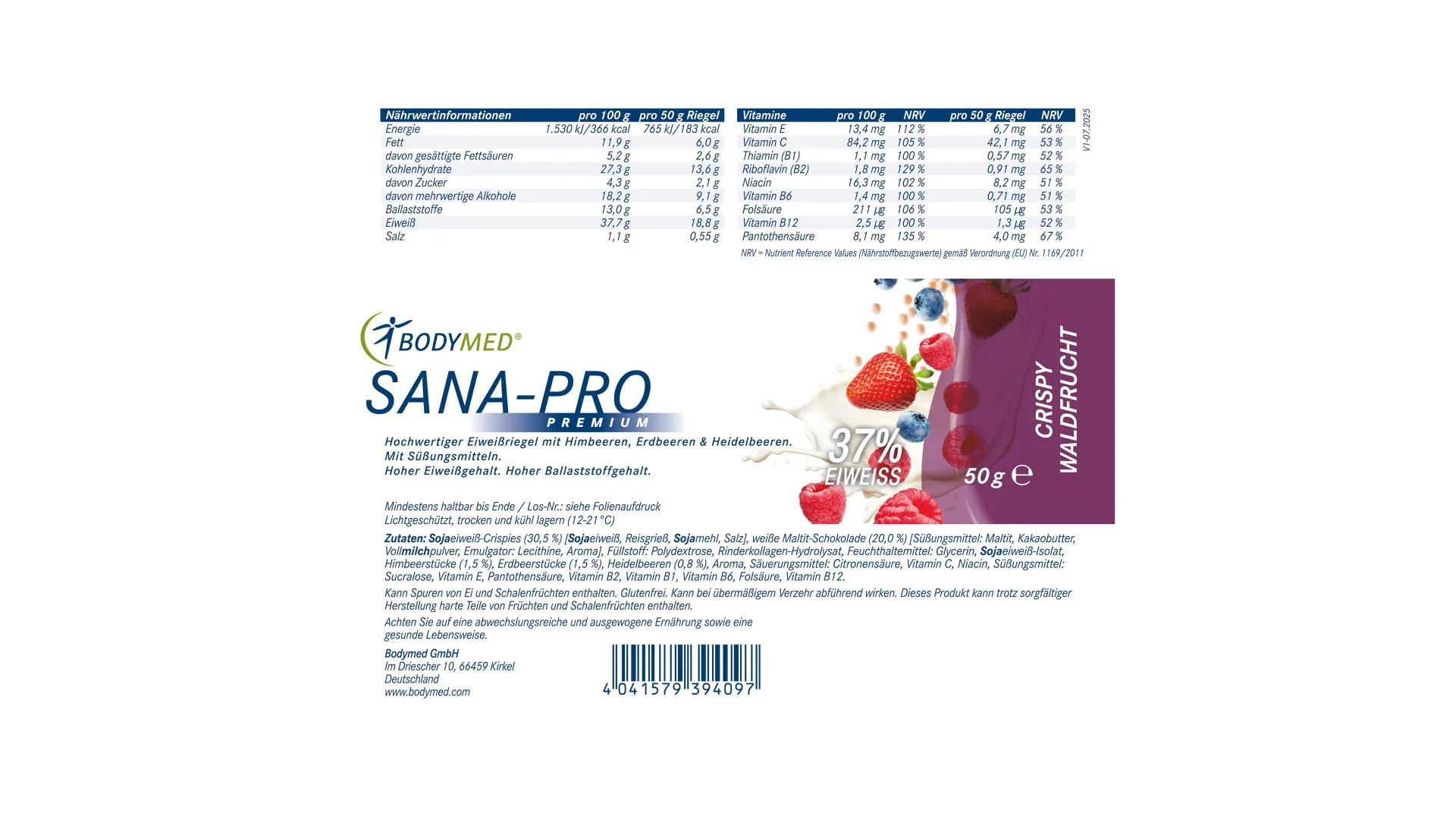 Sana Pro - Riegel - Crispy Waldfrucht - Etikett_1920x1920.webp