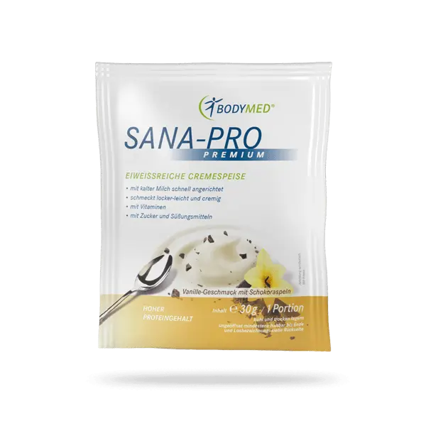Sana Pro Premium Vanille mit Schokoraspeln MHD 01/26