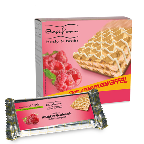 Bestform Eiweißwaffel Himbeere (6 Sachets) bei Bodymed