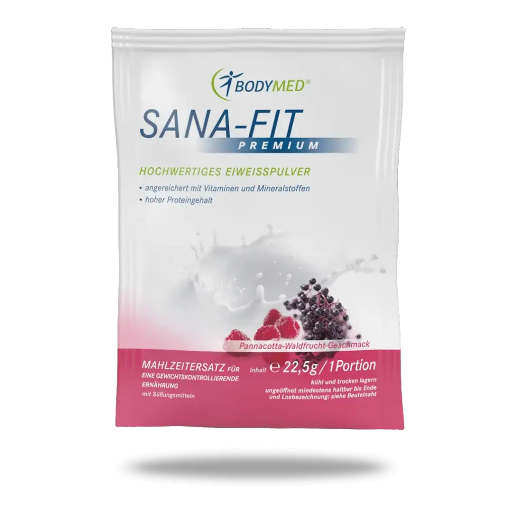 Sana Fit Premium Pannacotta Waldfrucht Portionsbeutel