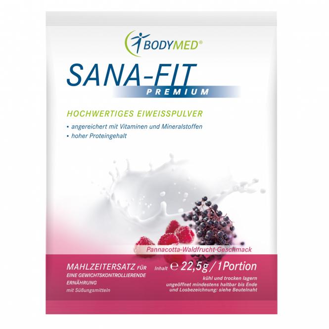 Bodymed SANA-FIT Premium Portionsbeutel Pannacotta-Waldfrucht (22,5g)