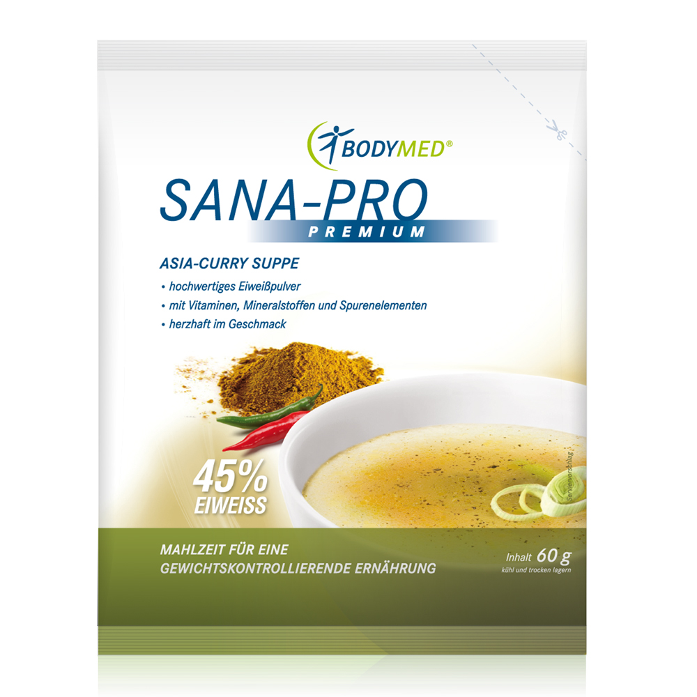 Bodymed Sana-Pro PREMIUM Suppe Asia-Curry - Sparpaket mit 10 Portionen